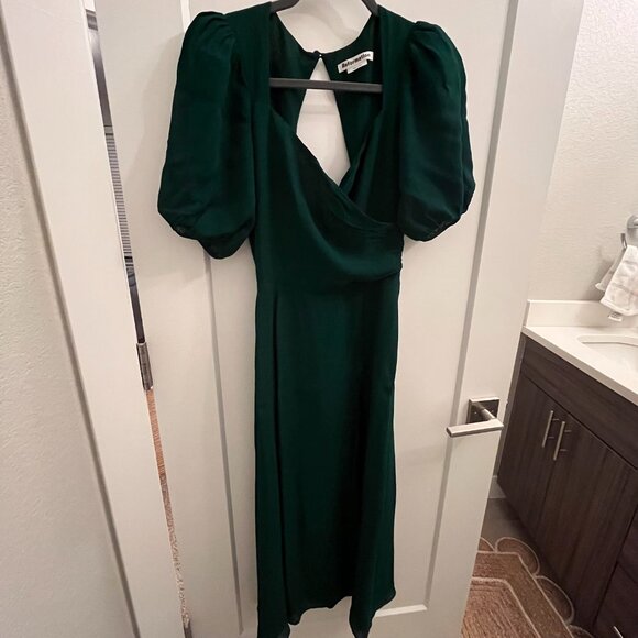 Reformation Wildflower Dress in Emerald Green | Sz 0 - Picture 4 of 5